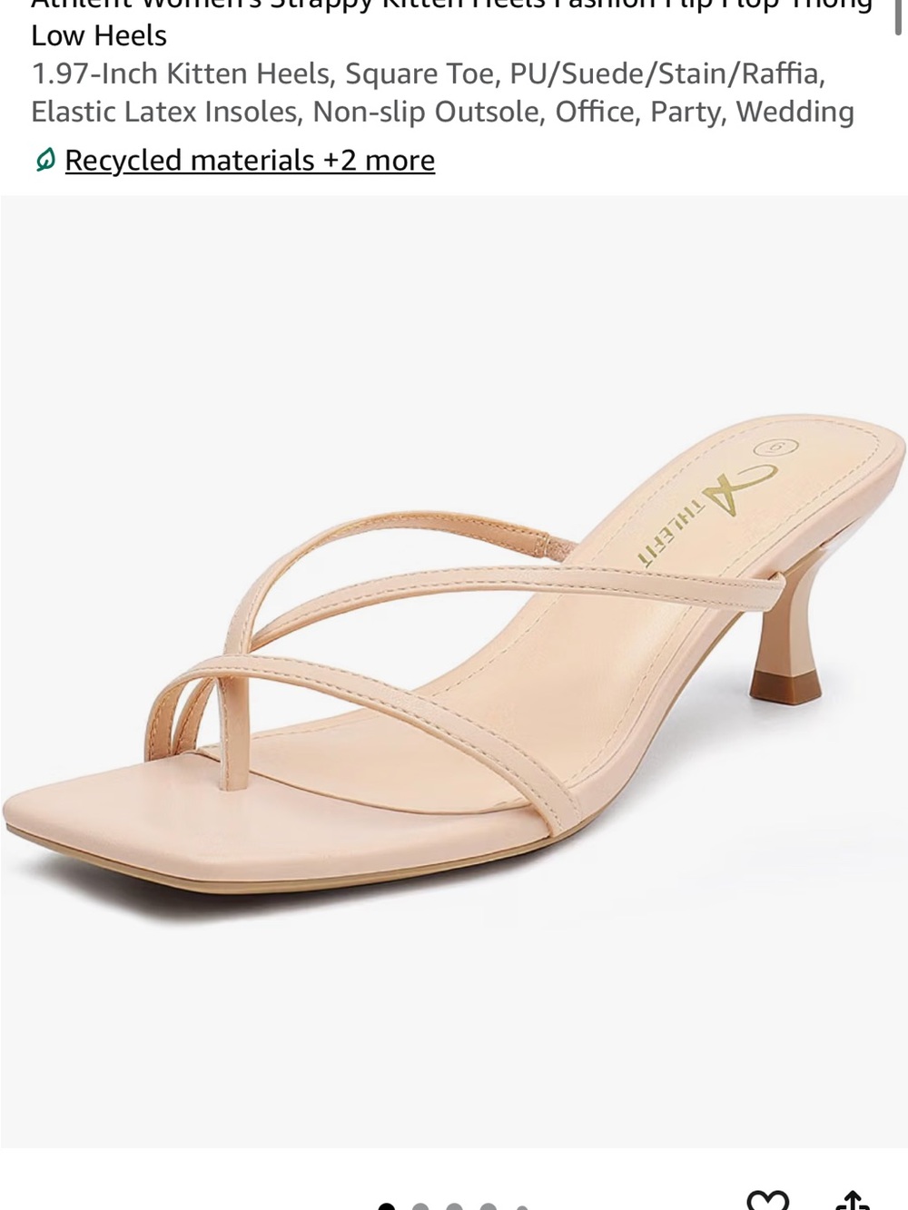 Strappy Nude Kitten Heel Slide Sandals
